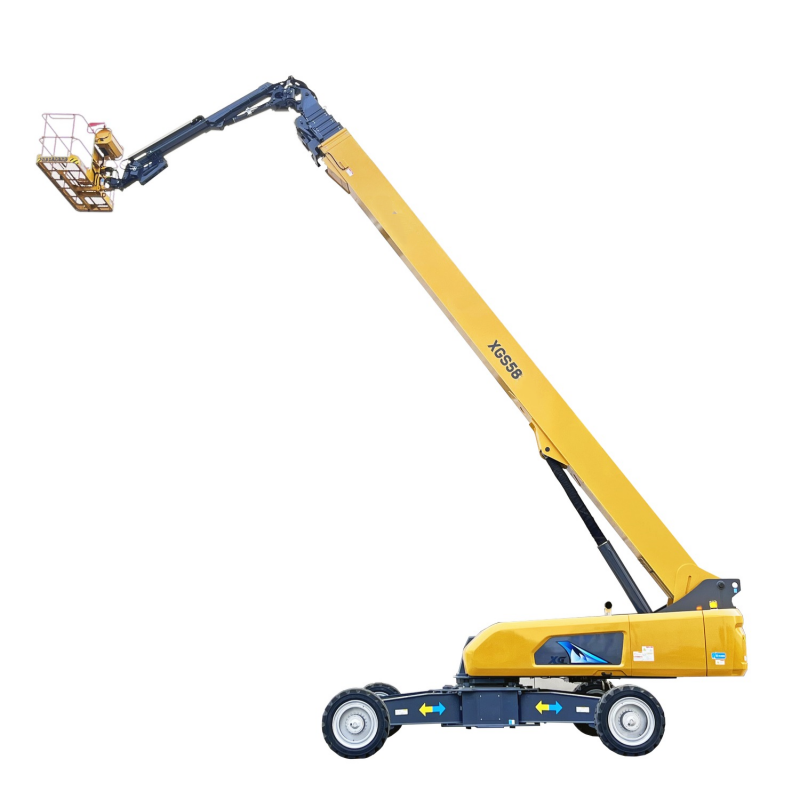 XGS58 58m বুম লিফট 24.4m আউটরিচ 45% নির্মাণের জন্য গ্রেডেবিলিটি